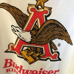 Unisex Budweiser Beer Logo White Hoodie Small NWT